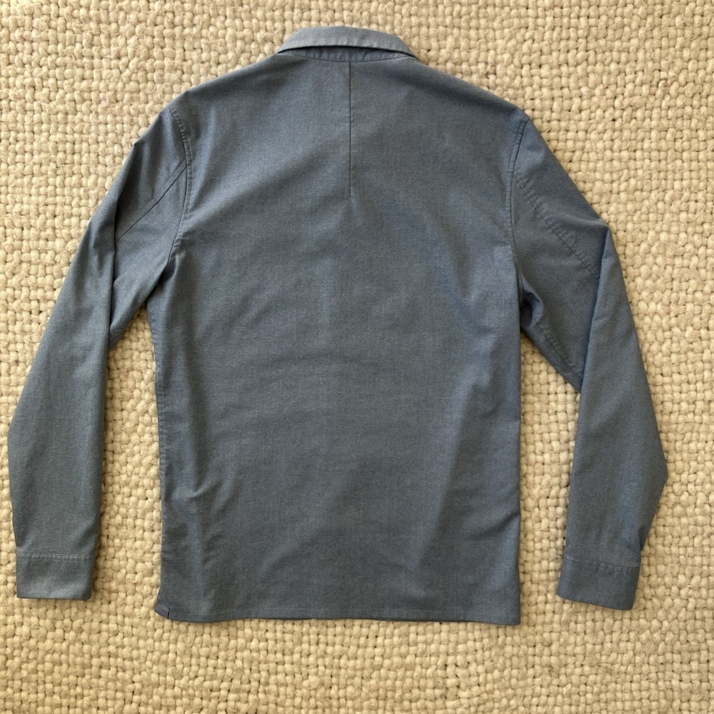 LULULEMON Commission Stretch Blue Long Sleeve Button Up Shirt Sz M - Picture 2 of 13